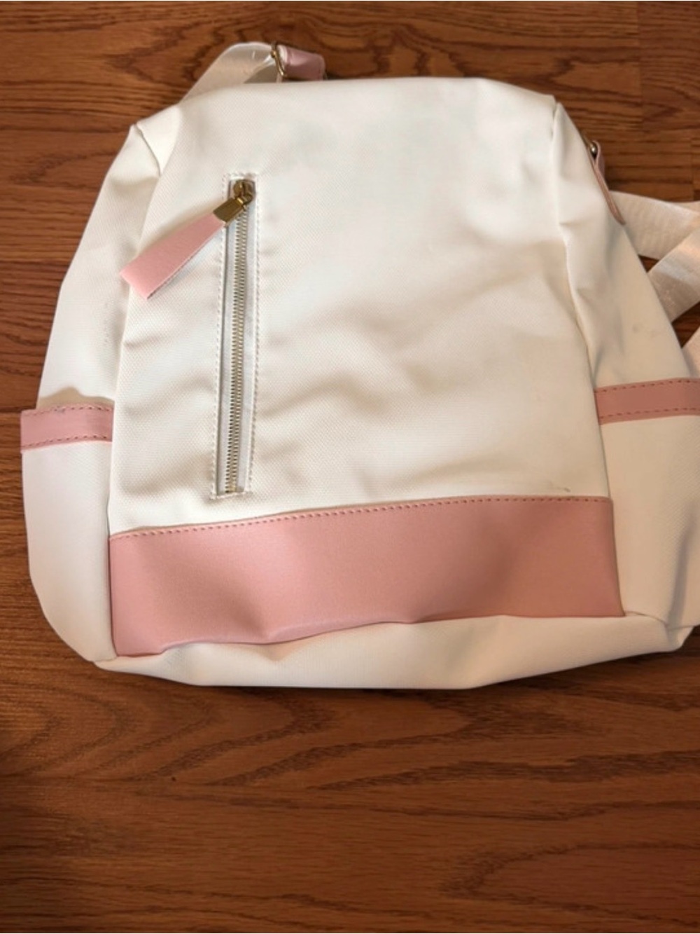 White and Pink Women’s Backpack - Stylish Everyday Bag